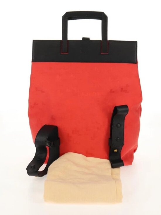 LOEWE Backpack Canvas Black Red Auth main image 12